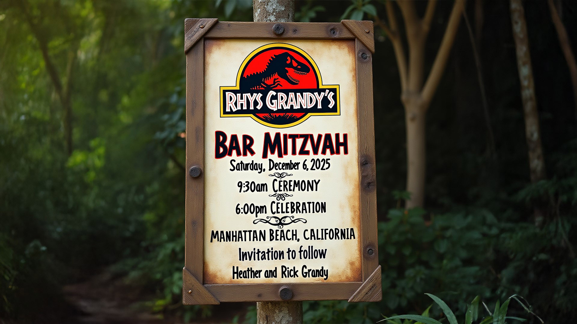 Save The Date - Rhys Grandy's Bar Mitzvah